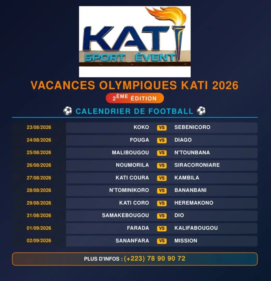 Vacances Olympiques Kati 2026 — Calendrier de football