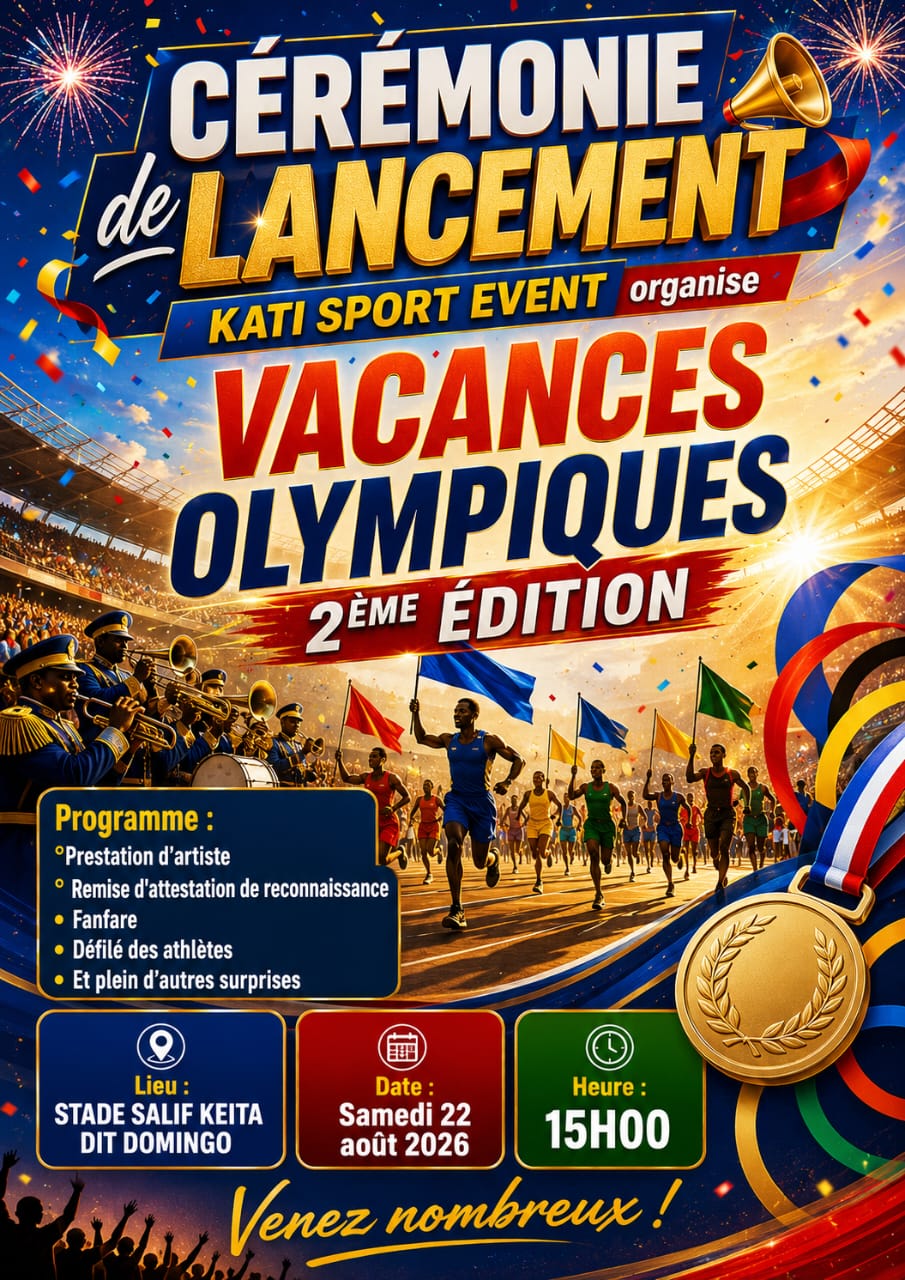 KATI SPORT EVENT VOUS INVITE* À la *grande cérémonie de lancement* des *"VACANCES OLYMPIQUES - 2ᵉ ÉDITION"*