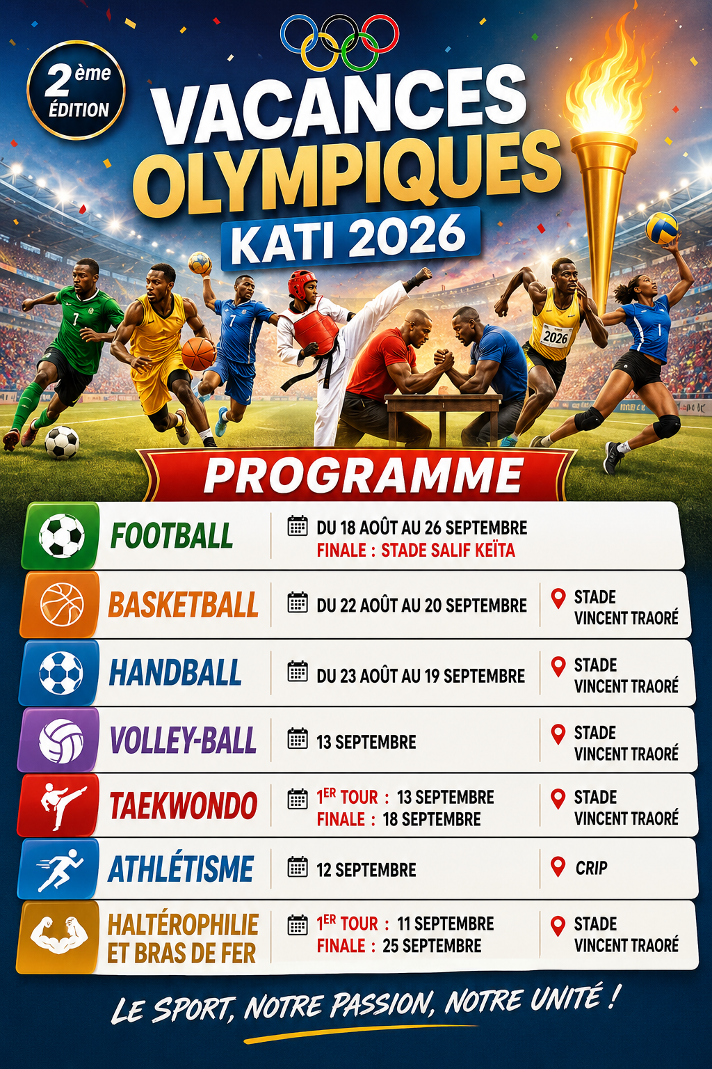Programme vacances olympiques Kati 2026